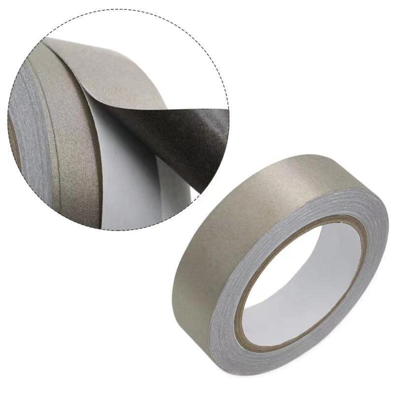 Conductive Cloth Fabric Adhesive Faraday Tape (1.6-Inch X 65Ft); EMI Grounding; RFID Signal Attenuation; Radio Frequency Signal Attenuation; Guitar Interference Shielding