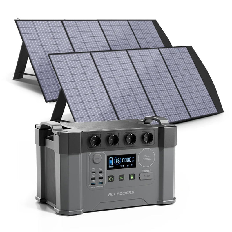 Portable Energy Storage Power Supply 1451Wh 2400W Emergency Backup Powerstation with 140W / 200W / 400W Solarpanel