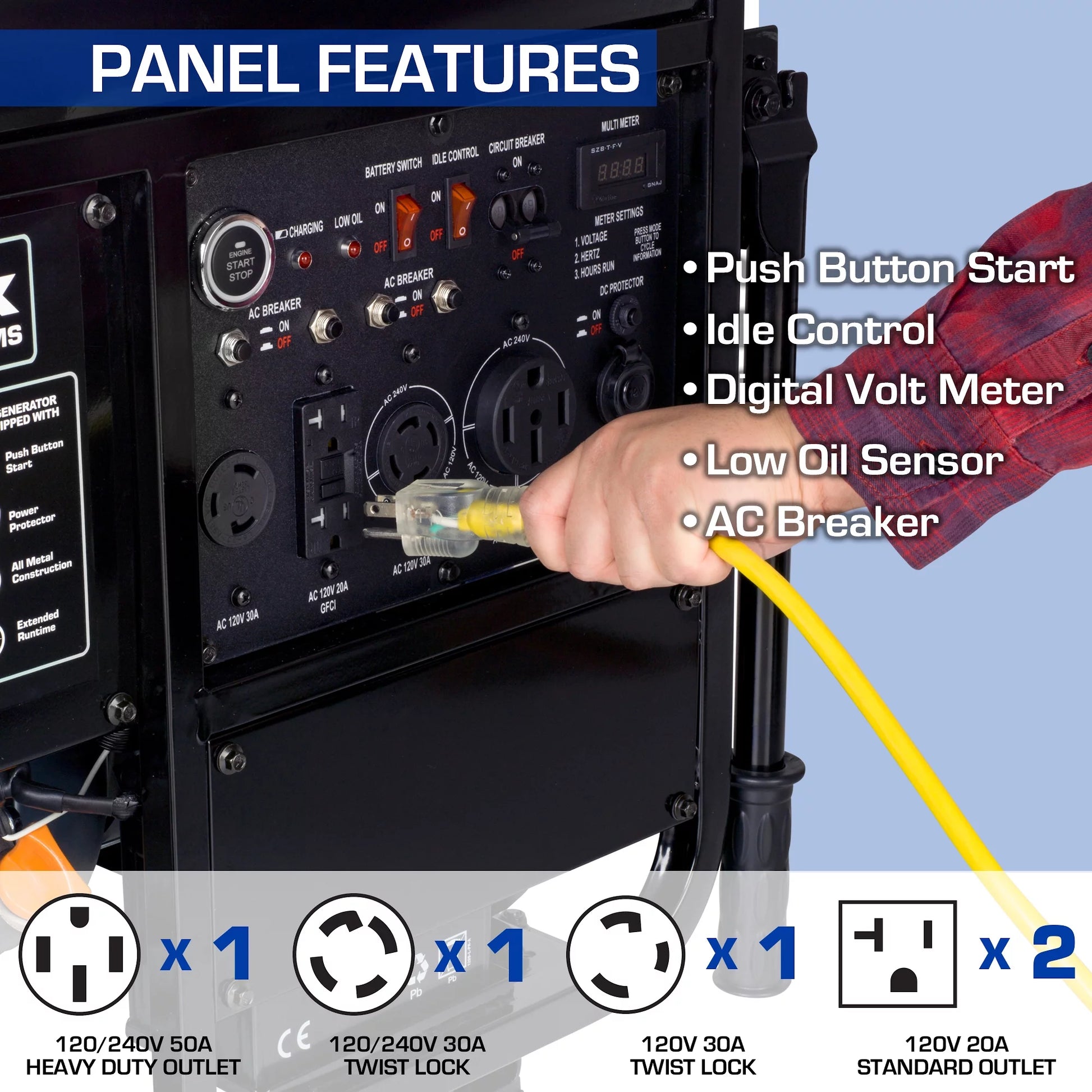 XP13000E 13,000 Watt Portable Gas Powered Generator