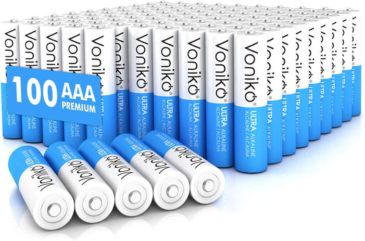 - Premium Grade AAA Batteries -100 Pack - Alkaline Triple a Battery - Ultra Long-Lasting, Leakproof 1.5V Batteries - 10-Year Shelf Life