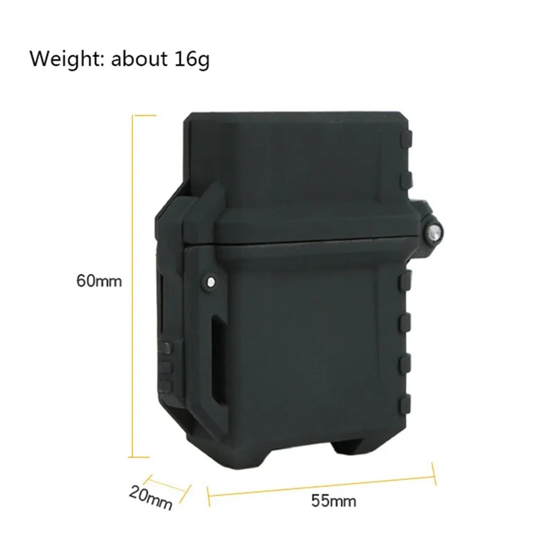 Outdoor Survival Universal Tactical Waterproof Windproof Lighter Shell Storage Case Lighter Container Organizer Holder