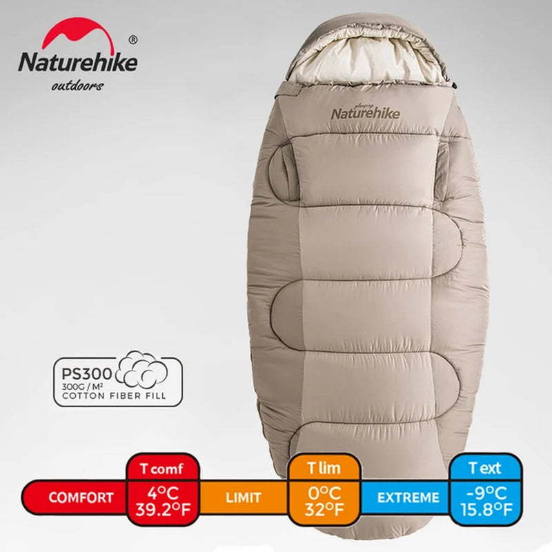 Sleeping Bag PS300 Cotton Sleeping Bag Outdoor Winter Wearable Sleeping Bag Hiking Camping Traveling Sleeping Bag