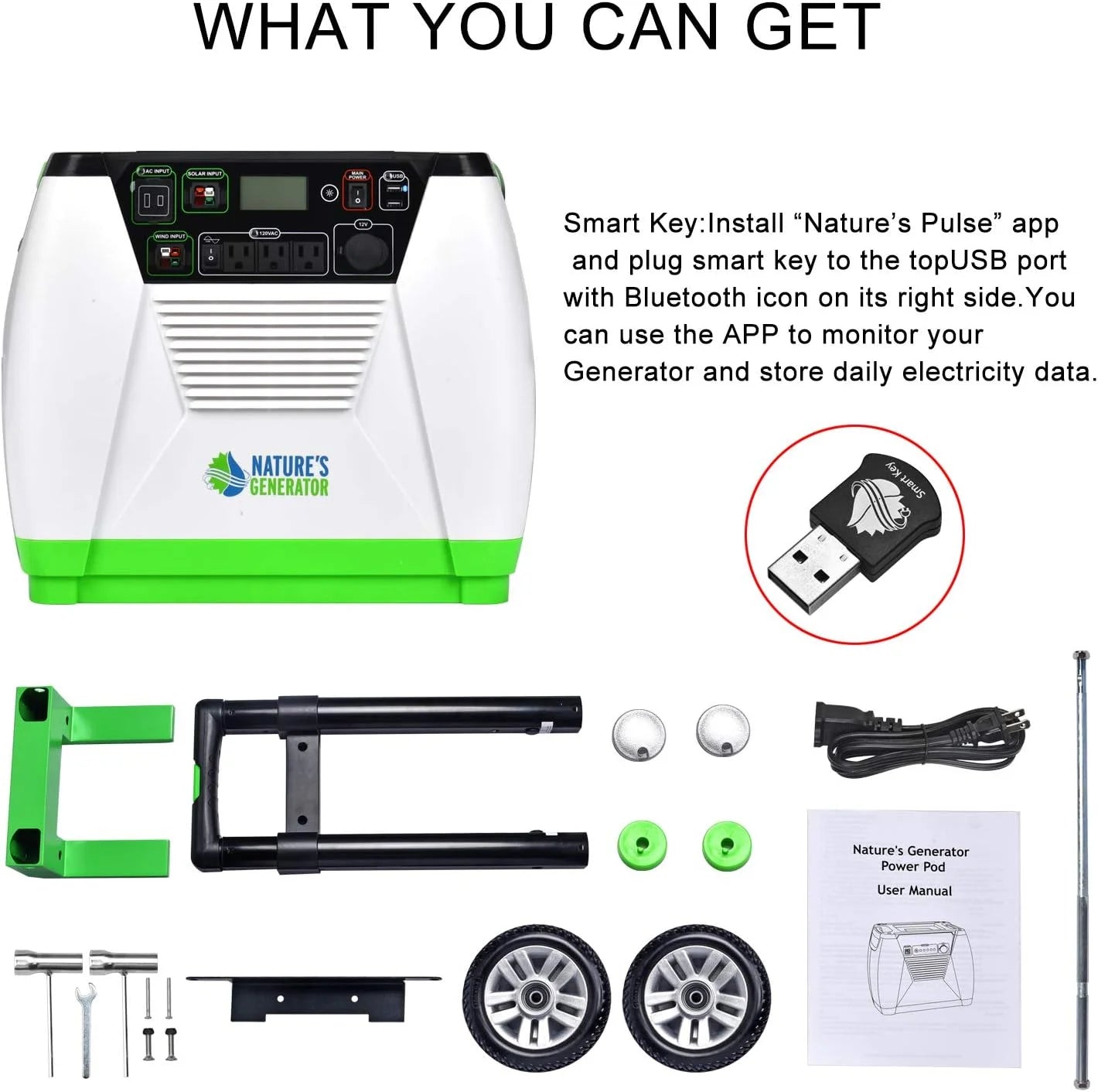 HKNGAUWE Goldwe System Generator W/Solar Panel & Wind Turbine