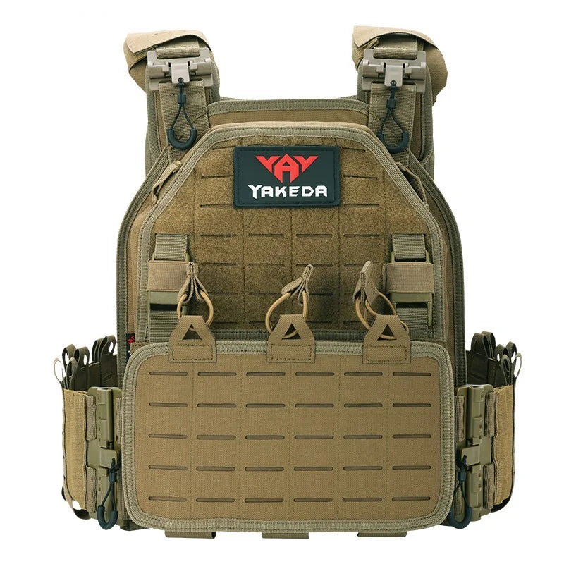 YAKEDA MC Camo Vest Outdoor Hunting Plate Carrier Protective Adjustable Vest Airsoft Carrier Combat Equipment