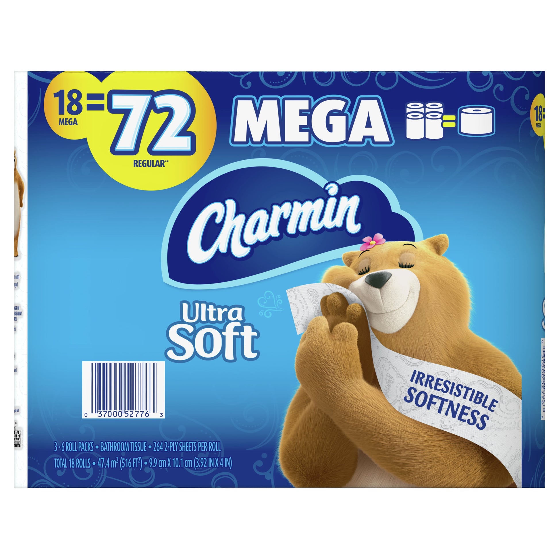 Ultra Soft Toilet Paper, 18 Mega Rolls