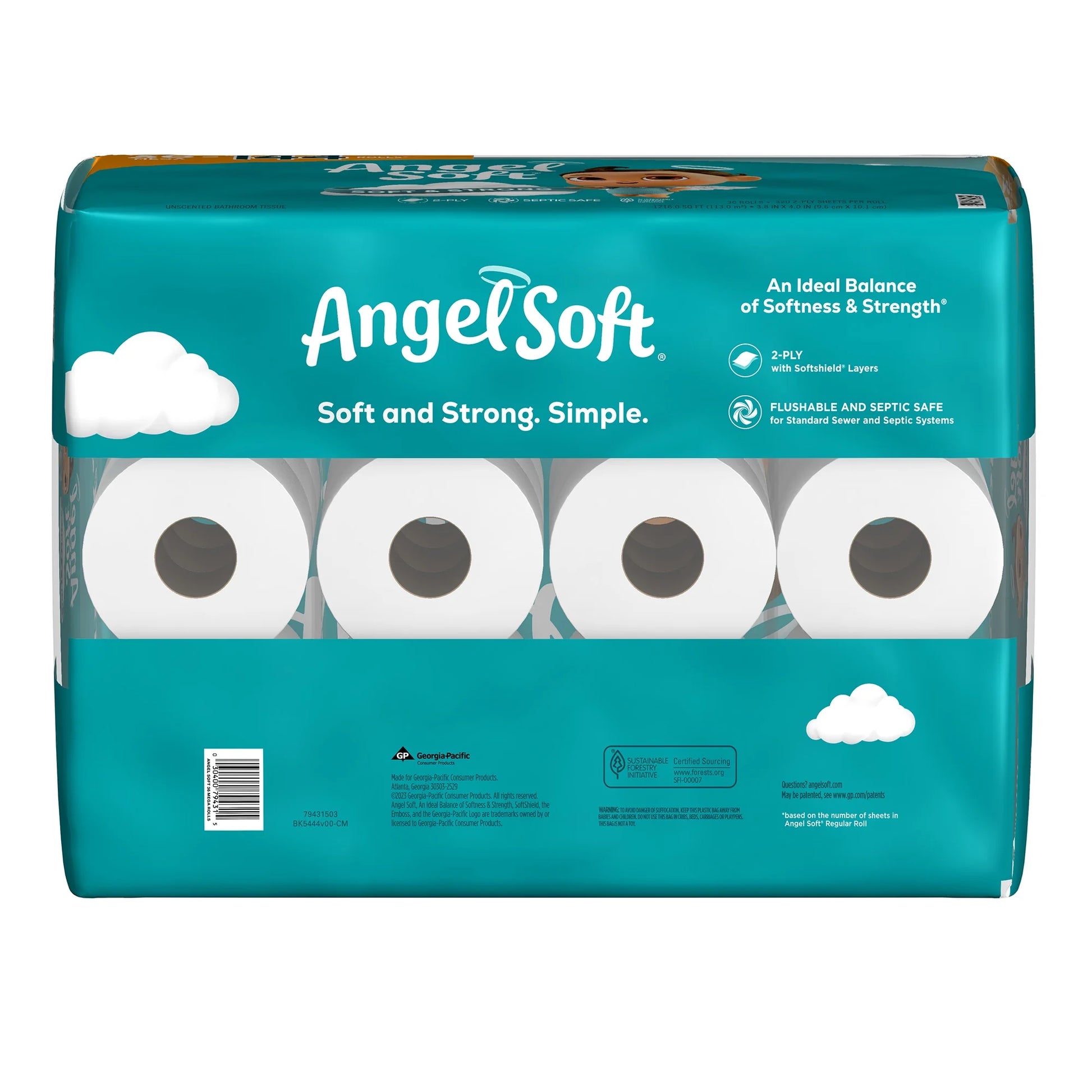 Toilet Paper, 36 Mega Rolls, Soft and Strong Toilet Tissue