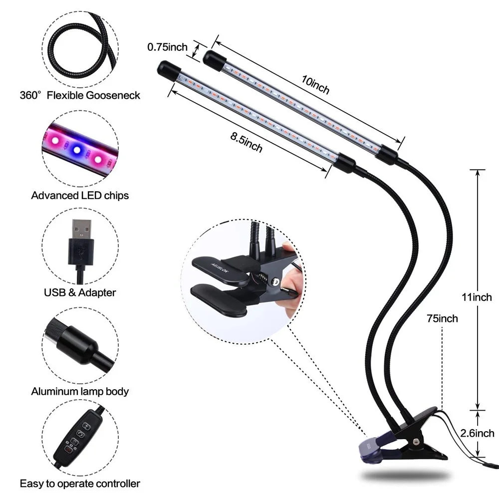 5V USB LED Plant Grow Light Full Spectrum Hydroponic Bulb LED Indoor Plant Light Greenhouse Vegetable Flower Grow Light Grow Box